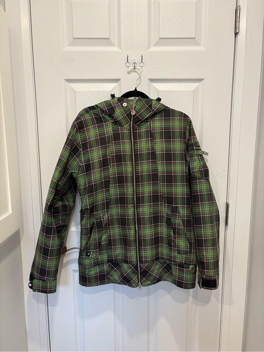 Roxy Green Plaid Zip-Up Jacket size medium #1324